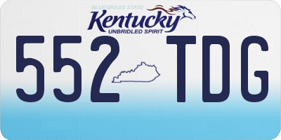 KY license plate 552TDG