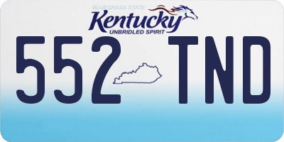 KY license plate 552TND
