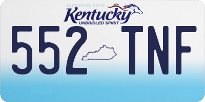 KY license plate 552TNF