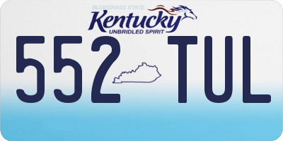 KY license plate 552TUL