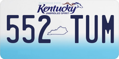 KY license plate 552TUM