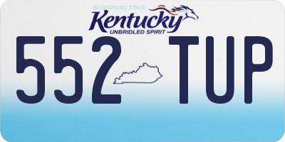 KY license plate 552TUP