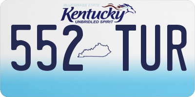 KY license plate 552TUR