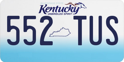 KY license plate 552TUS