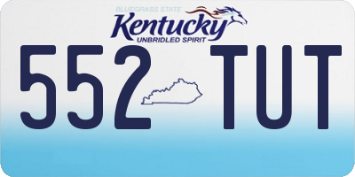 KY license plate 552TUT