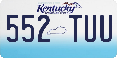 KY license plate 552TUU