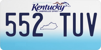 KY license plate 552TUV
