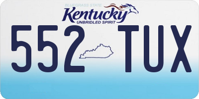 KY license plate 552TUX