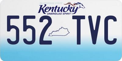 KY license plate 552TVC