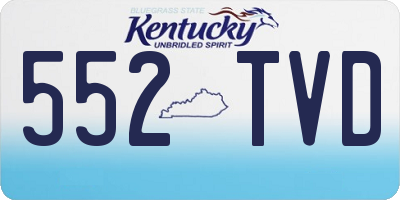 KY license plate 552TVD
