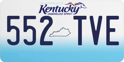 KY license plate 552TVE