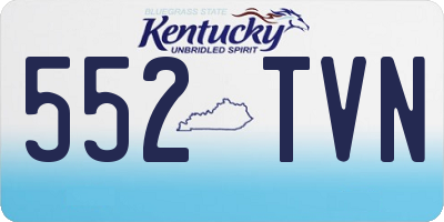 KY license plate 552TVN