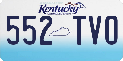 KY license plate 552TVO