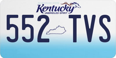 KY license plate 552TVS