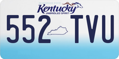 KY license plate 552TVU