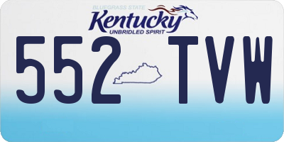 KY license plate 552TVW