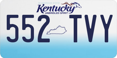 KY license plate 552TVY