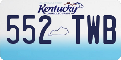 KY license plate 552TWB
