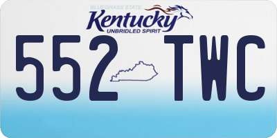 KY license plate 552TWC