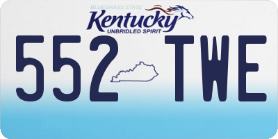 KY license plate 552TWE