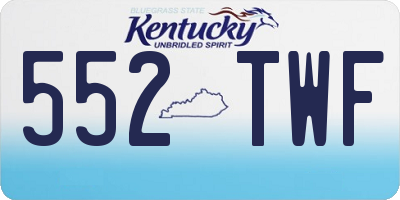 KY license plate 552TWF
