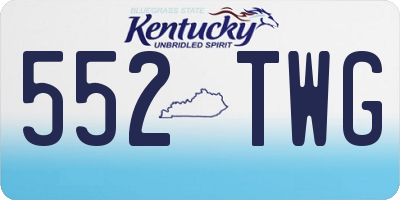 KY license plate 552TWG