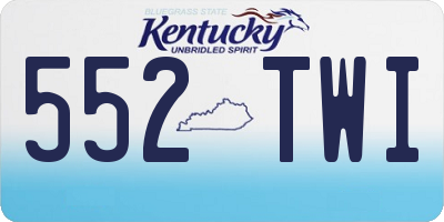 KY license plate 552TWI