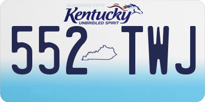 KY license plate 552TWJ
