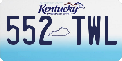 KY license plate 552TWL