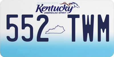 KY license plate 552TWM
