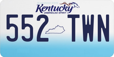 KY license plate 552TWN