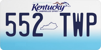 KY license plate 552TWP