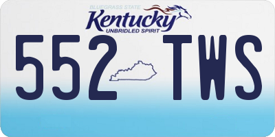 KY license plate 552TWS