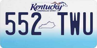 KY license plate 552TWU