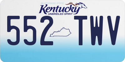 KY license plate 552TWV