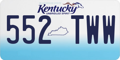 KY license plate 552TWW