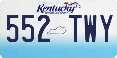 KY license plate 552TWY