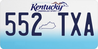 KY license plate 552TXA