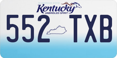 KY license plate 552TXB