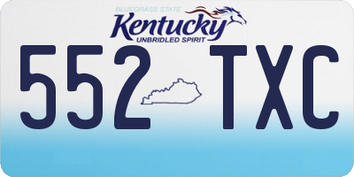 KY license plate 552TXC
