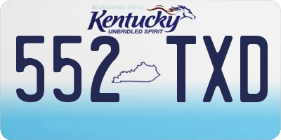 KY license plate 552TXD