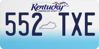 KY license plate 552TXE