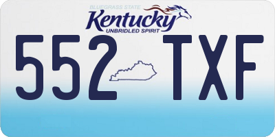 KY license plate 552TXF