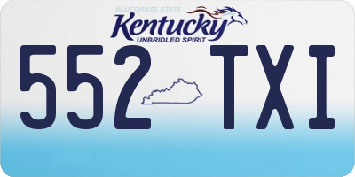 KY license plate 552TXI