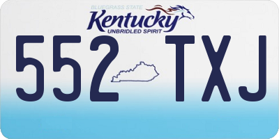 KY license plate 552TXJ