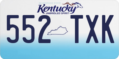 KY license plate 552TXK