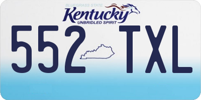 KY license plate 552TXL