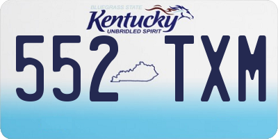 KY license plate 552TXM