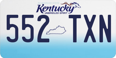 KY license plate 552TXN