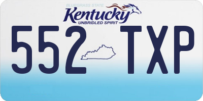 KY license plate 552TXP